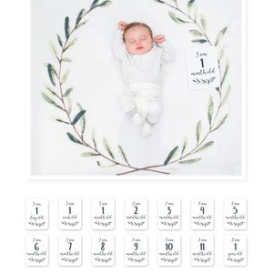 lulujo Baby’s First Year blanket & cards set